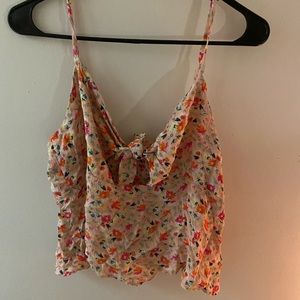 surf shop knot tie pink floral top